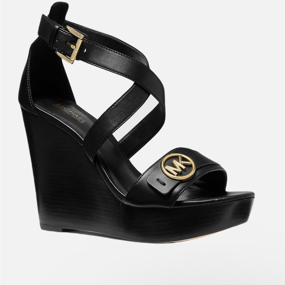 Michael Kors Black Wedge Shoes with Platform 4”